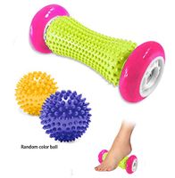 Foot Massage Roller Spiky Ball Relieve Plantar Fasciitis Heel Spurs Foot Arch Pain Deep Tissue Acupressure Reflexology Massager Relax Sore Muscle Knots(Pink)