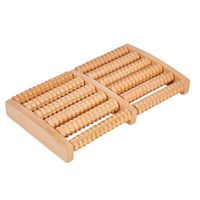 TOPBATHY Wooden Dual Foot Massager 6 Row Massage Tools Rollers Relaxation Comfort Acupuncture Tools Women Men