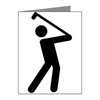 Note Cards (10 Pack) Golf Stroke Swing Traffic Symbol