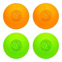Signature Lacrosse Ball Set - Massage Balls, Myofascial Release Tools, Back Roller, Muscle Knot Remover, Firm Rubber -Scientifically Designed for Durability (Orange/Green, 2 Balls)