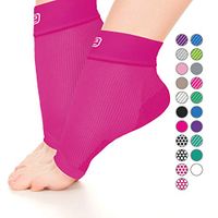 Go2 Plantar Fasciitis Socks|Best Ankle Compression Brace 22-25 mmHg|Arch Support Joint Heel Pain Relief|Foot Sleeves for Women and Men Reduce Swelling|Relieve Achilles Tendonitis(Solid Dark Pink, M)