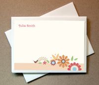 Personalized Flowers Note Cards (40 Non-foldover Cards and Blank Envelopes)