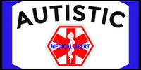 Autistic Medical Alert Soft Fabric Stickers Reusable Set of 18