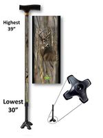 Walking Cane Adjustable T Handle with Footed Cane Tip Big Buck Deer Wildlife Design