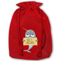 TPSXXY Not A Unicorn Narwhale Large Christmas Drawstring Bag Santa Present Bag Basket Gifts Sack