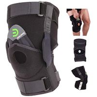 DISUPPO Hinged Knee Brace Support Women Men, Adjustable Open Patella Stabilizer for Sports Trauma, Sprains, Arthritis, ACL, Meniscus Tears, Ligament Injuries (Hinge Removable, L)