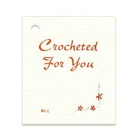 100 Hang Tags Crocheted for You & 100 Cut Strings. Small 1-1/4"x1-1/2" Personalize & Price Your Merchandise.