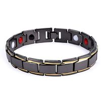 Lermity Elegant Titanium Steel Energy Healing Magnetic Bracelet Pain Relief Therapy Stainless Steel Bangle for Arthritis Carpal Tunnel Energy Balance Men and Women