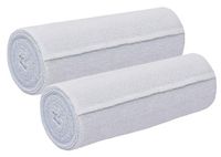 Nexskin 6" Organic Latex Free American Cotton - Comfort Elastic Bandage with Single Hook & Loop Closure - White, 2 Pack
