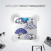 LYAOE Bluetooth Body Fat Scale Japanese Style Folding Fan Smart Wireless Scale with LCD Display Measuring Body Weight Bmi and Health Digital Scale