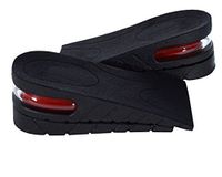 Eforstore Unisex 1 Pair 5cm Taller 2-layer Height Increase Invisible Elevator Half Shoes Insole Heel Lift Inserts Color Black