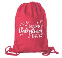 Valentine's Day Bags, Cotton Drawstring Cinch Backpacks, Valentines Day Gift Bags - 3PK Red CA2725VAL S1