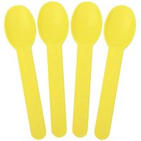 [1,000 Count] Yellow Heavy Duty Plastic Spoons - Disposable Frozen Yogurt Ice Cream Spoons - Frozen Dessert Supplies