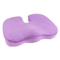 High Density Memory Foam Cool Gel Orthopedic Coccyx Seat Cushion Tailbone Support Pillow Pad with Gray Coffee Rose Red Purple Cover - Washable & Breathable - Purple