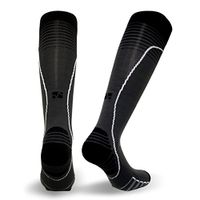 Vitalsox Italian Premium Patented Graduated Compression Silver Drystat Running Socks(1Pair-Compression), Black/Grey, Large