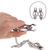 Mini Primal Juice NippÏe Clip, NippÏe and Vȁginâl Clip for Sëxý Bõndâgë, Adjustable Büttërfly Design, Silver Metal