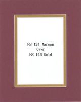 Pack of 20 11x14 Maroon/Metallic Gold Double Mats Mattes with White Core Bevel Cut for 8x10 Photo + Backing + Bags