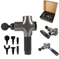 JUMOWA Sore Muscle Massager Gun Deep Tissue Cordless Percussive Muscle Gun for Athletes Quiet Powerful, Handheld Massager Delivers Therapeutic, Speeds Adjustable with 6 Massage Head Relief