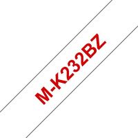 Brother Tape Cartridges 0.47 IN x 26.2 ft Wide Red On White (MK232) - Retail Packaging