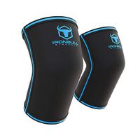 Elbow Sleeves 5mm (1 Pair) - High Performance Elbow Sleeve Support for Weightlifting, Weight Training & Powerlifting - Best Compression Straps - for Men and Women (X-Small, Black/Blue)