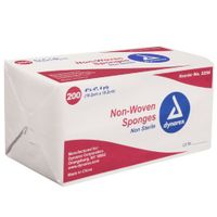 Dynarex 4quot; x 4quot; Non-Sterile All Gauze Sponge, 4 Ply, 200 per Bag (DX3254) Category: Bandages and Dressings