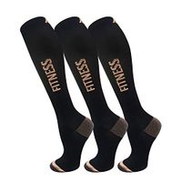 Copper Compression Socks for Men & Women(3 Pairs),15-20mmHg is Best Stockings for Running,Nurses,Athletic,Medical,Pregnancy,Travel-Boost Performance,Blood Circulation&Recovery(Large/X-Large)