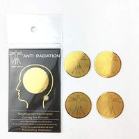 EMF Protection Cell Phone Anti Radiation Protector Blocker, The Best EMR Neutralizer Shield, Tesla Quantum Technology, Scalar Energy, Earth Gold 24K Gold Plate Sticker 10PACK