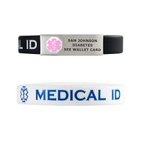 Divoti Deep Custom Laser Engraved Silicone Sport Medical Alert ID Bracelet- Lightweight/Simple/Easy/Comfortable-Pink w/Free Engraving -BW -8.3"