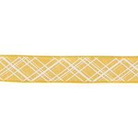 Burton & Burton Ribbon #9 Yellow White Lattice 20 Yards