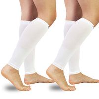 ACTINPUT Compression Calf Sleeves (20-30mmHg) for Men & Women - Leg Compression Socks for Shin Splint,Running,Medical, Travel, Nursing (A - 2 White, Medium)