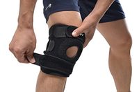 AGPtEK Ultra Flex Breathable Knee Support Neoprene Sleeve - Active Wear, Adjustable Size,Anti-Slip Silicon, Black