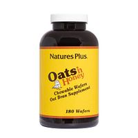 NaturesPlus Oats N Honey Chewable Oat Bran Wafers - 3000 mg, 180 Vegetarian Wafers - Soluble Fiber Supplement, Promotes Regularity, Cleansing & Healthy Elimination - 45 Servings