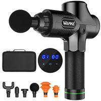 Massage Gun, Deep Muscle Relaxation Percussion Massager Gun, Handheld Electric Body Massager Sports Drill Portable Super Quiet Brushless Motor with 6 Massage Heads 30 Speeds (Black)