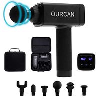 Ourcan Massage Gun, Handheld Electric Body Massager Percussion Deep Tissue Massage Gun Back Massager Percussive Muscle Massage Gun for Athletes Digital Display (Black)