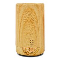 Aromatherapy Diffuser Essential Oil Diffuser Portable USB Mini 7 Colors Led Diffuser for Home Office (All wood grain)