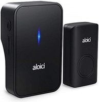 No Battery Required Wireless Doorbell Kit, 1 [Self-Powered] Push Button and 1 Plug-in Receiver, Operating at over 500-feet Range with 58 Chimes, 4 Level Volumey, LED Flash [Black, 2018 Upgraded]
