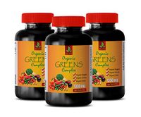 Cholesterol reducing Supplements - Greens Complex Organic 1350 MG - Garlic Supplement for Cholesterol - 3 Bottles 180 Tablets