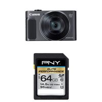 Canon Digital Camera Optical Zoom - Wi-Fi & NFC Enabled (Black) with 64GB Memory Card