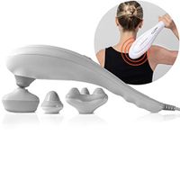 SHARPER IMAGE Deep-Tissue Massager with Swappable Heads, Personal Massage for Neck and Back with Kneading and Soothing Heat, Relaxation and Calming Sensation, Interchangeable Nodes