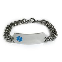 Taking PRADAXA Medical ID Alert Bracelet with Embossed Emblem and Wide Chain. Style: Classic Wide, Premium Series.