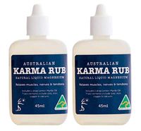 Karma Rub Liquid Magnesium - Australian 100% Natural Magnesium Chloride and Sulfate Solution with Trace Minerals - Relief for Muscle and Nerve Pain - Helps Tension and Stress - 45 ml - 1.5 oz (2 PACK)