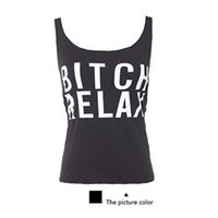 Meolin Sexy Print Low-cut Halter Camisole Vest Tank Top ,black,L