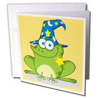 3dRose Wizard Frog with Background - Greeting Cards, 6 x 6 inches, set of 6 (gc_158150_1)