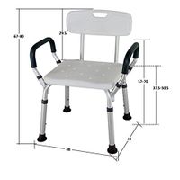 XIHAA Shower Stool Shower Seat For Seniors With Tote Bag And Handles, Shower Bench Bath Chair For Elderly, Handicap Tub Shower Seats For Adults (White Stool)
