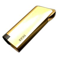 Piioket Metal Jet Torch Blue Flame Refillable Butane Gas Cigar Cigarette Lighter - Tiger Gold