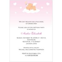 Cloud Nine Girl I 1st Birthday Invitations - Set of 20