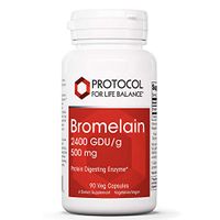 Protocol For Life Balance - Bromelain 2400 GDU/g 500 mg - Protein Digesting Enzyme, Supports Healthy Digestion, Nutrient Absorption, Reduce Inflammation, Gas and Stomach Pain Relief - 90 Veg Capsules