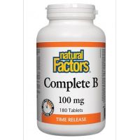 Natural Factors Complete Vitamin B, Time Release, 100 mg, 180 tabs