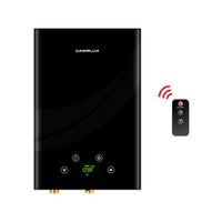 Camplux Electric Tankless Water Heater, TE27 Whole House Instant Water Heater, On Demand Electric Water Heater Digital Display and Remote Control, 27kW at 240V, Black