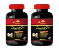 Coconut Oil Natural - Extra Virgin Coconut Oil 3000 MG - Detox Support - 2 Bottles 120 Softgels